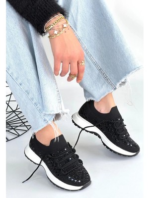 Sb Shopping Ceas Siyah Triko Bağcıklı Spor Ayakkabı