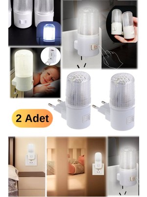 Munico 2 Adet LED Mini Gece Lambası Anahtarı 2 Adet Bebek Odası Için Göz Ağrıtmaz Yumuşak Işık