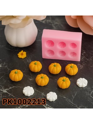 Poyrish PK1002213 - Silikon Kalıp Mum Kalıbı 6lı Minik Balkabağı