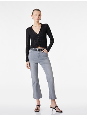 Koton Kadın Jean Pantolon 6SAL40013MD Gri