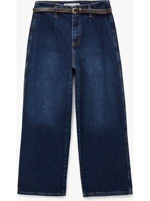 Koton Kadın Jean Pantolon 6SAL40096MD Koyu Indigo