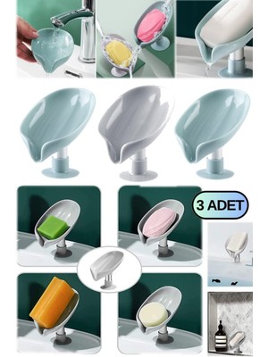 Munico Adet Vantuzlu Şeklinde Banyo Yaprak Su Keyifli Giderli Deliksiz 3 Sabunluk Sabunlu  Için Ideal Seçim