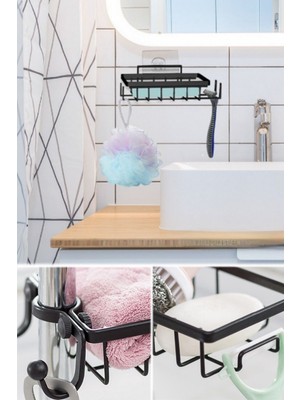 Munico Mutfak Banyo Sepeti Düzenli Musluklar Havlu Lavabo Aparatı Şık Lavabo Demire Takılabilir Kurutma