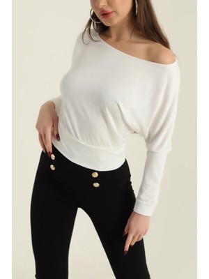 DESIGN AND ME Desıgn And Me Kayık Yaka Modal Bluz