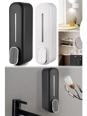 Munico Duvara Monte 300ML Duş Jeli Şampuan Dağıtıcı Sabunluk 2 Adet Otel Apart Ev Için Basmalı Sabunluk