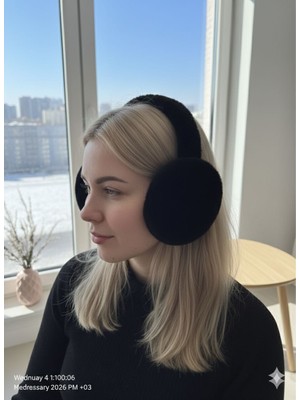 Kokoş Peluş Kulaklık Katlanabilir Siyah