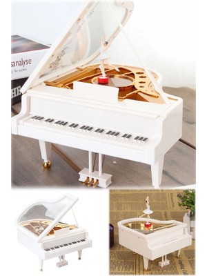 Munico Balerin Kız Piyano Müzik Kutusu Dekoratif Biblo Hoş Sesli Müzik Kutusu Yüksek Sesli Hediyelik Baleli