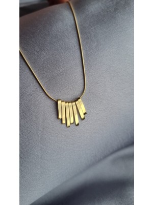 Initium Paslanmaz Çelik 14K Altın Kaplama Çıtır Kolye