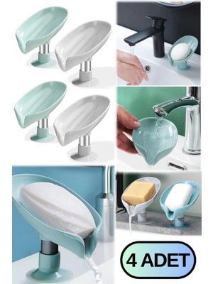 Munico Vantuzlu Için 4 Bulaşık Sabunluk Adet ve Banyo Giderli Katı Yaprak Su Şeklinde Şık  Için Ideal Seçim
