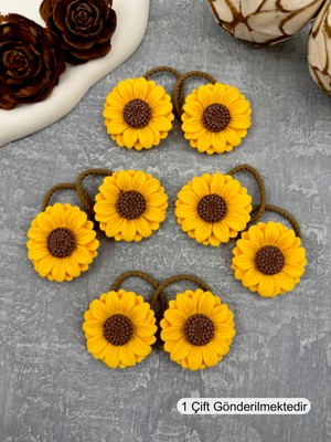 Ayçiçeği Lastik Toka 1 Çift