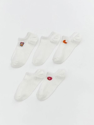 LC Waikiki Desenli Kadın Sneaker Çorap 5 Li  (S6)