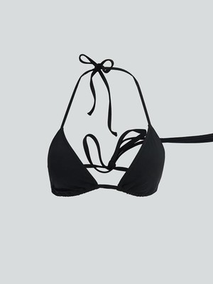 LC Waikiki Siyah Çıkarılabilir Pedli Kadın Bikini Üstü  (S6)