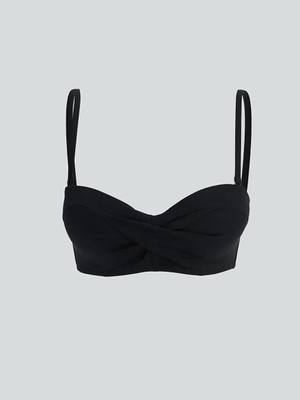DeFacto Siyah Çıkarılabilir Askılı Dolgusuz Kadın Bikini Üstü  (S6)