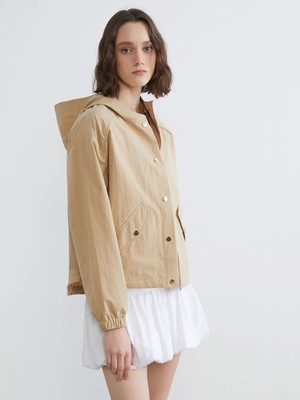 LC Waikiki Kapüşonlu Oversize Kadın Ceket  (S6)