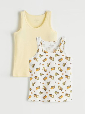 LC Waikiki Ekru Bisiklet Yaka Erkek Çocuk Atlet 2 Li  (S6)