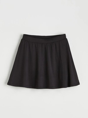 LC Waikiki Siyah Beli Lastikli Kadın Yüzme Şort Etek  (S6)