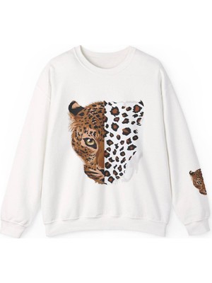 Tasarım Kaplan Baskılı Sweetshırt