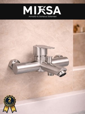 Mixsa Inox Delta Banyo Duş Bataryası Musluğu