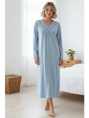 Markalinda %100 Pamuk Büyük Beden Kadın Gecelik 2202