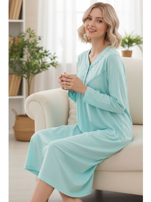 Markalinda %100 Pamuk Büyük Beden Kadın Gecelik 2202