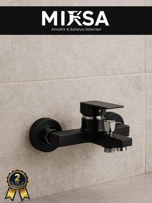 Mixsa Siyah Kare Banyo Duş Bataryası Ağır Gövdeli 2 Yıl Garantili, Yerli Üretim