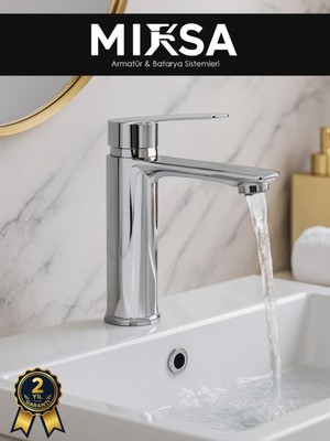 Mixsa Krom Sabit Gövde Lüx Banyo Lavabo Musluğu Bataryası