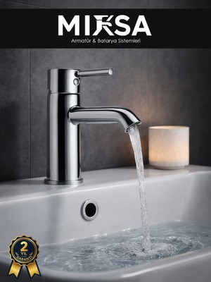 Mixsa Krom Sabit Banyo Lavabo Musluğu Bataryası