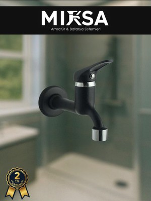 Mixsa Siyah Mix Aç-Kapa Lavabo Tuvalet Bahçe Musluğu