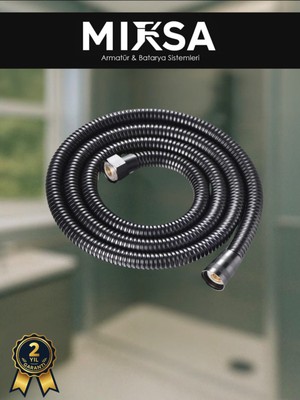 Mixsa Siyah Duş Hortumu 1.5 Metre Tüm Batarya ve Duş Başlıklarına Uyumlu