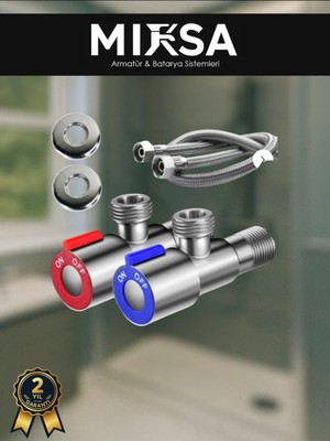 Mixsa 2 Adet Inox Taharat Musluğu, Ara Musluk, Aç Kapa