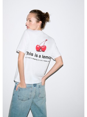 Mavi This Is A Lemon Sırt Baskılı Beyaz Tişört 1613771-620