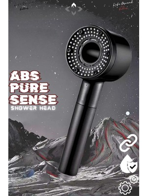 Liground Abs Pure Sense Basınçlı Duş Başlığı 5 Fonksiyonlu Abs Duş Telefonu Duş Seti Masajlı Duş Telefonu