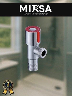 Mixsa Inox Kırmızı Taharat Musluğu, Ara Musluk, Aç Kapa