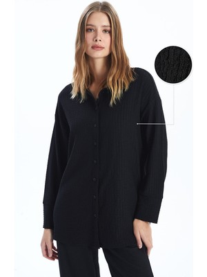 Lc Waikiki Yeni Sezon Dokulu Oversize Kadın Gömlek Tunik