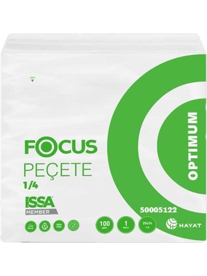 Focus Optimum 100 Adet 1/4 Peçete, 32 Paket, 20 x 24 cm