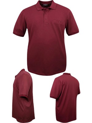 Maruf Shop Erkek Büyük Beden 115 - 175 Kilo Arası Uygun Bedenli Likralı Pike Polo Yaka Cepli Tişört