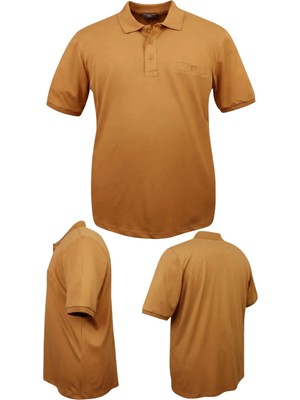Maruf Shop Erkek Büyük Beden 115 - 175 Kilo Arası Uygun Bedenli Likralı Pike Polo Yaka Cepli Tişört
