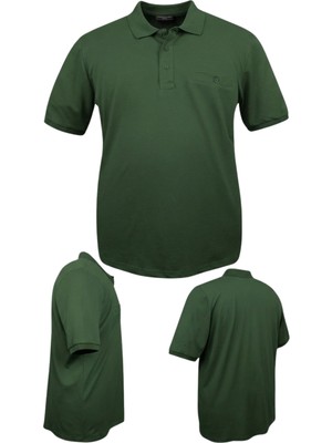 Maruf Shop Erkek Büyük Beden 115 - 175 Kilo Arası Uygun Bedenli Likralı Pike Polo Yaka Cepli Tişört