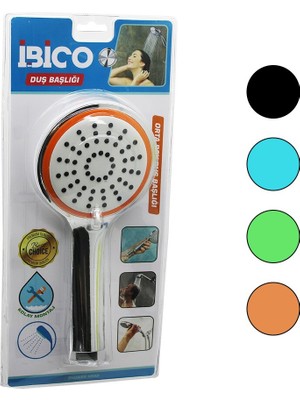 Ieg™ Orta Boy Yuvarlak- Bombeli=10.7cm Duş Başlık Kademeli Krom Gövde- Renkli Kenar Vakumlu