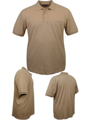 Maruf Shop Erkek Büyük Beden 115 - 175 Kilo Arası Uygun Bedenli Likralı Pike Polo Yaka Cepli Tişört