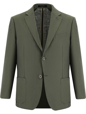 Abdullah Kiğılı 4 Drop Relaxed Fit Rahat Kesim Desenli Keten Ceket