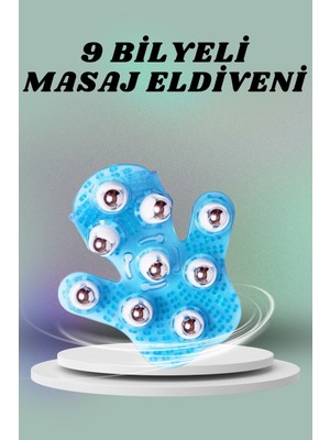 Karahanbey 9 Bilyeli El Şeklinde Omuz Bacak Masaj Aleti Masaj Eldiveni Giyilebilir Plastik Vücut Sıkılaştırıcı