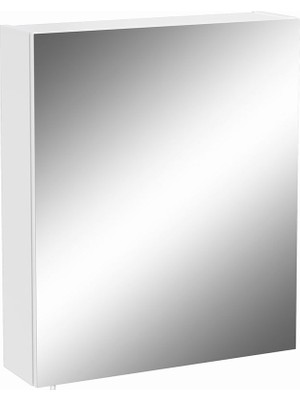 Delixa Vitra Shift T20 81004 Asimetrik Dolaplı Ayna, Parlak Beyaz, 60 cm