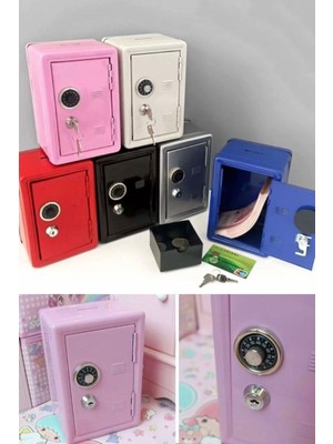 Munico Dekoratif Kutu Kumbara Metal Mini Dolap Para Saklama Kutusu Metal Kumbarası Güvenli Hevesli