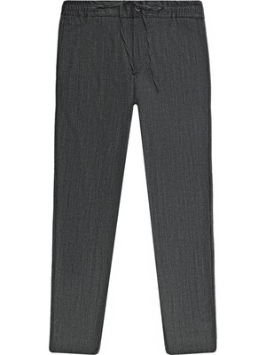 Abdullah Kiğılı 7 Drop Super Slim Fit Eksra Dar Kesim Yünlü Beli Lastikli İpli Pantolon