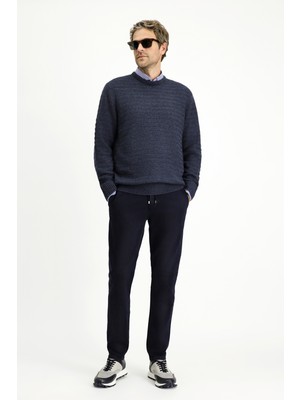 Kiğılı 6 Drop Regular Fit Standart Kesim Beli Lastikli İpli Likralı Denim Pantolon