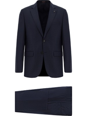 Abdullah Kiğılı 4 Drop Relaxed Fit Rahat Kesim Yünlü Desenli Takım Elbise