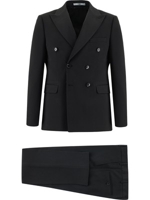 Kiğılı 7 Drop Slim Fit Dar Kesim Kruvaze Takım Elbise