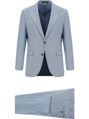 Abdullah Kiğılı 6 Drop Regular Fit Standart Kesim Yünlü Çizgili Takım Elbise