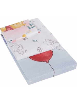 Delixa Disney Winnie The Pooh Sentimental Lisanslı Karakter BASKILI%100 Pamuk Bebek Pike Takımı, Çok Renkli